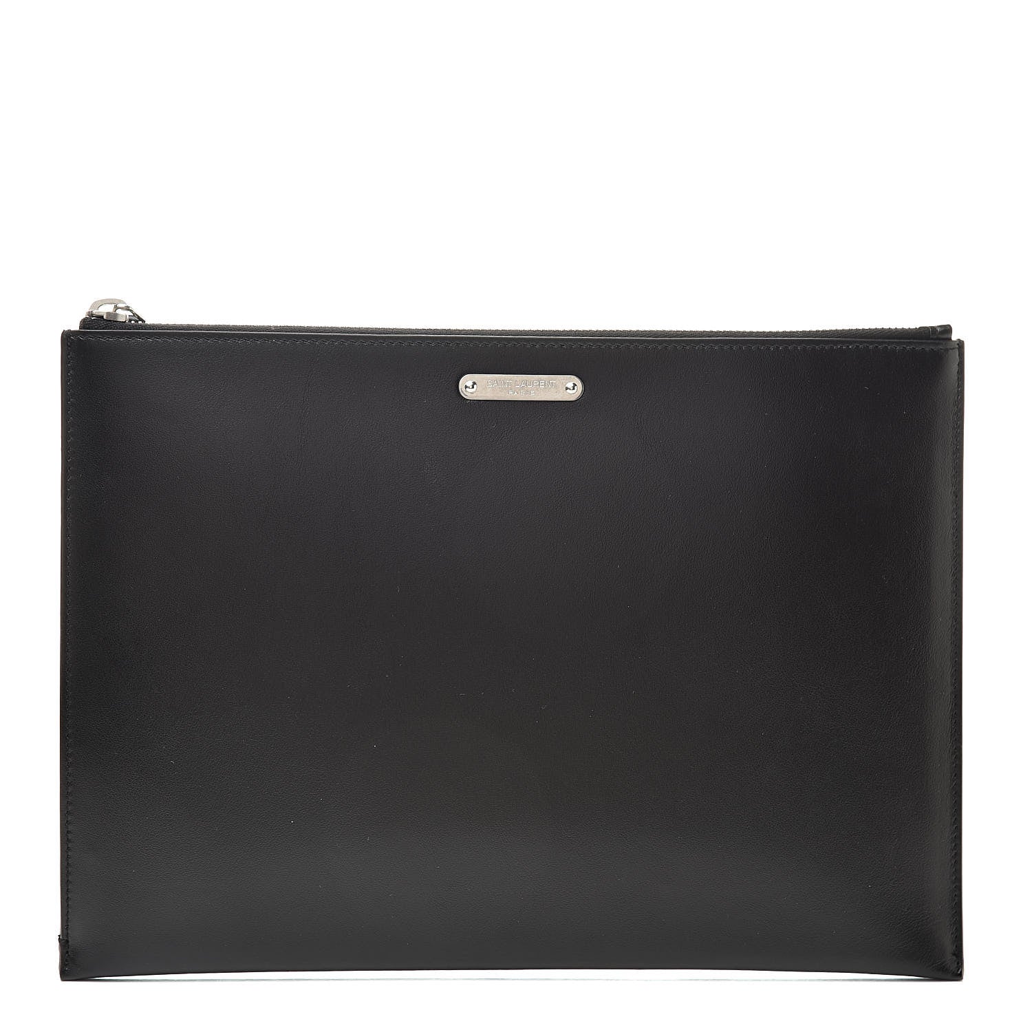 Saint Laurent Calfskin Zipped Clutch Black 1 of 8