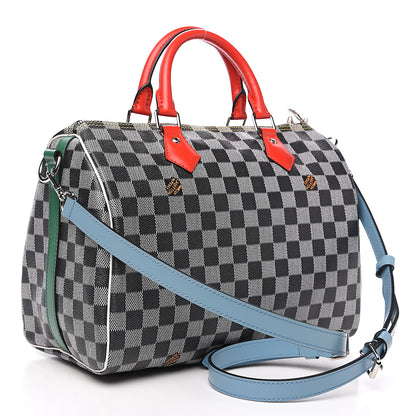 Louis Vuitton Damier Speedy Bandouliere 30 Black White 2 of 9