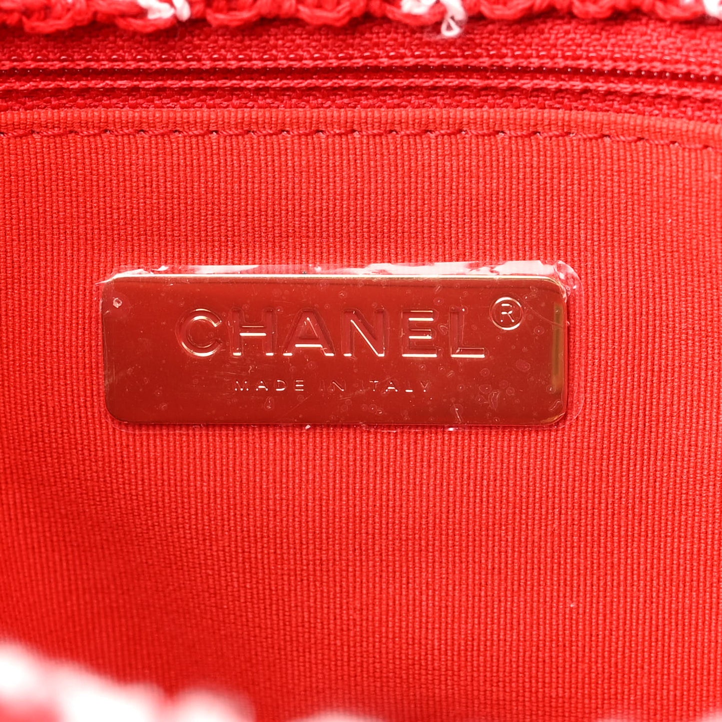 Tweed Quilted Medium Chanel 19 Flap Red White