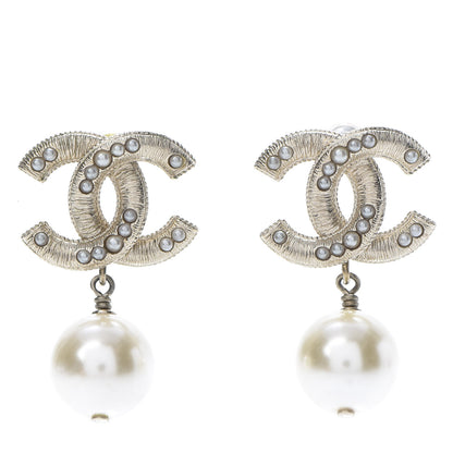 Chanel Pearl CC Drop Earrings Gold 1 of 4
