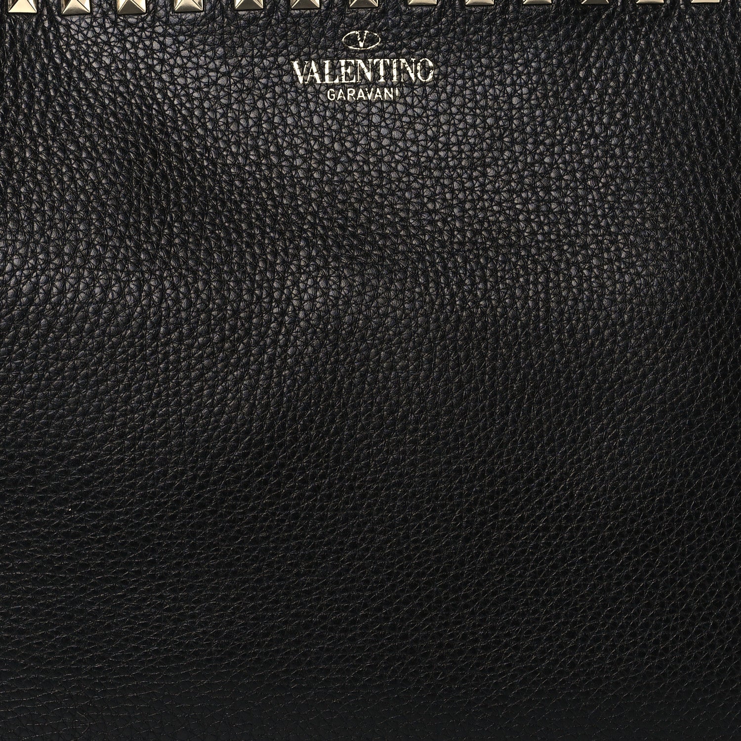 Valentino Garavani Grained Calfskin Small Rockstud Shoulder Tote Black 6 of 8