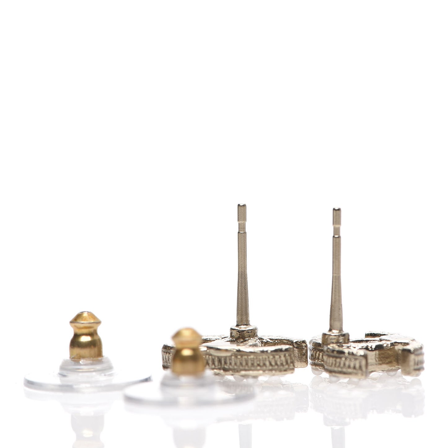 Crystal Pearl Mini CC Earrings Gold