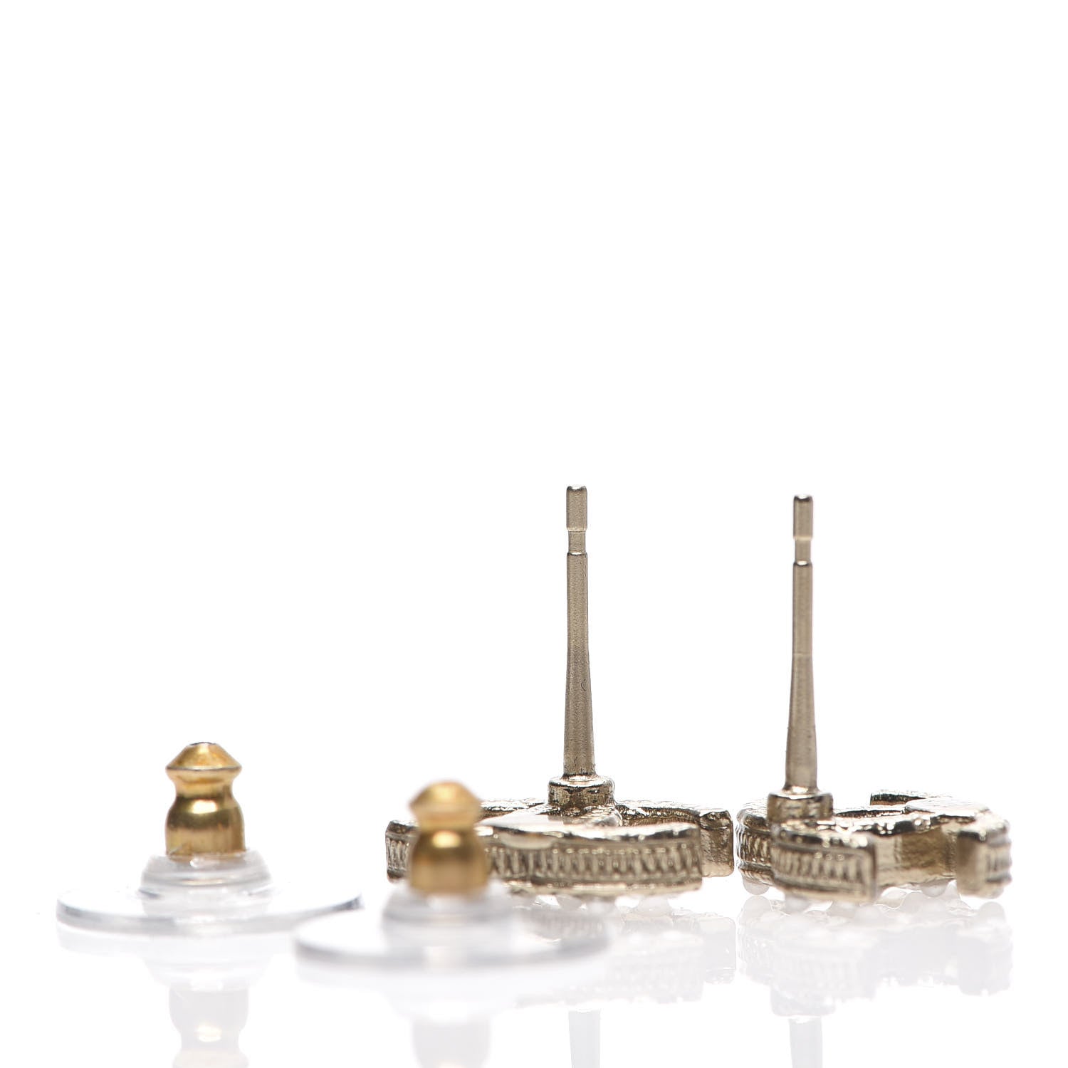 Chanel Crystal Pearl Mini CC Earrings Gold 3 of 4