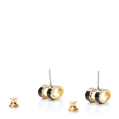 Hermes Gold Lacquered Pop H Earrings Black 3 of 7