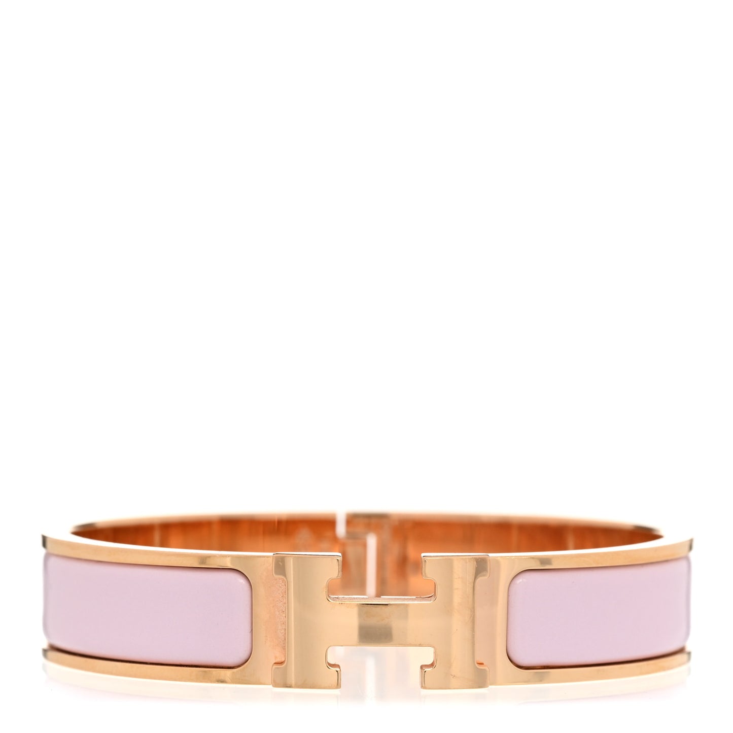 Enamel Narrow Clic Clac H Bracelet PM Rose Candeur