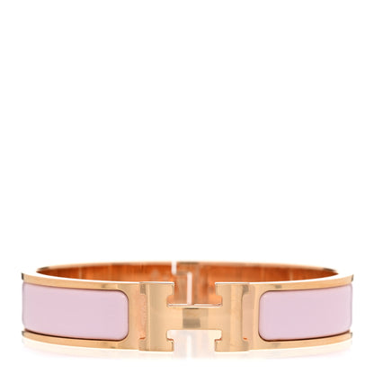 Hermes Enamel Narrow Clic Clac H Bracelet PM Rose Candeur 1 of 5