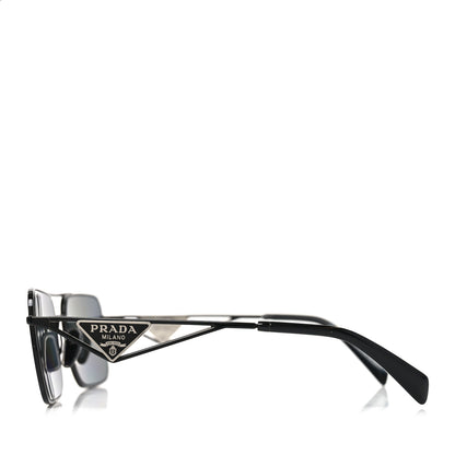 Prada Metal Symbole Triangle Logo Sunglasses SPR A52 Black 3 of 7