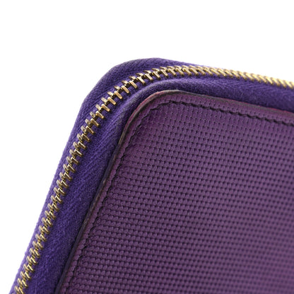 Fendi Metallic Textured Calfskin Zip Around Wallet Purple 11 of 12