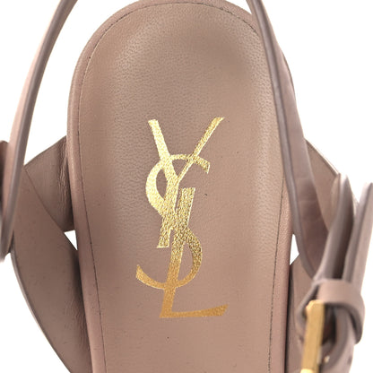 Saint Laurent Calfskin Tribute 105 Platform Sandals 37 Nude 9 of 12