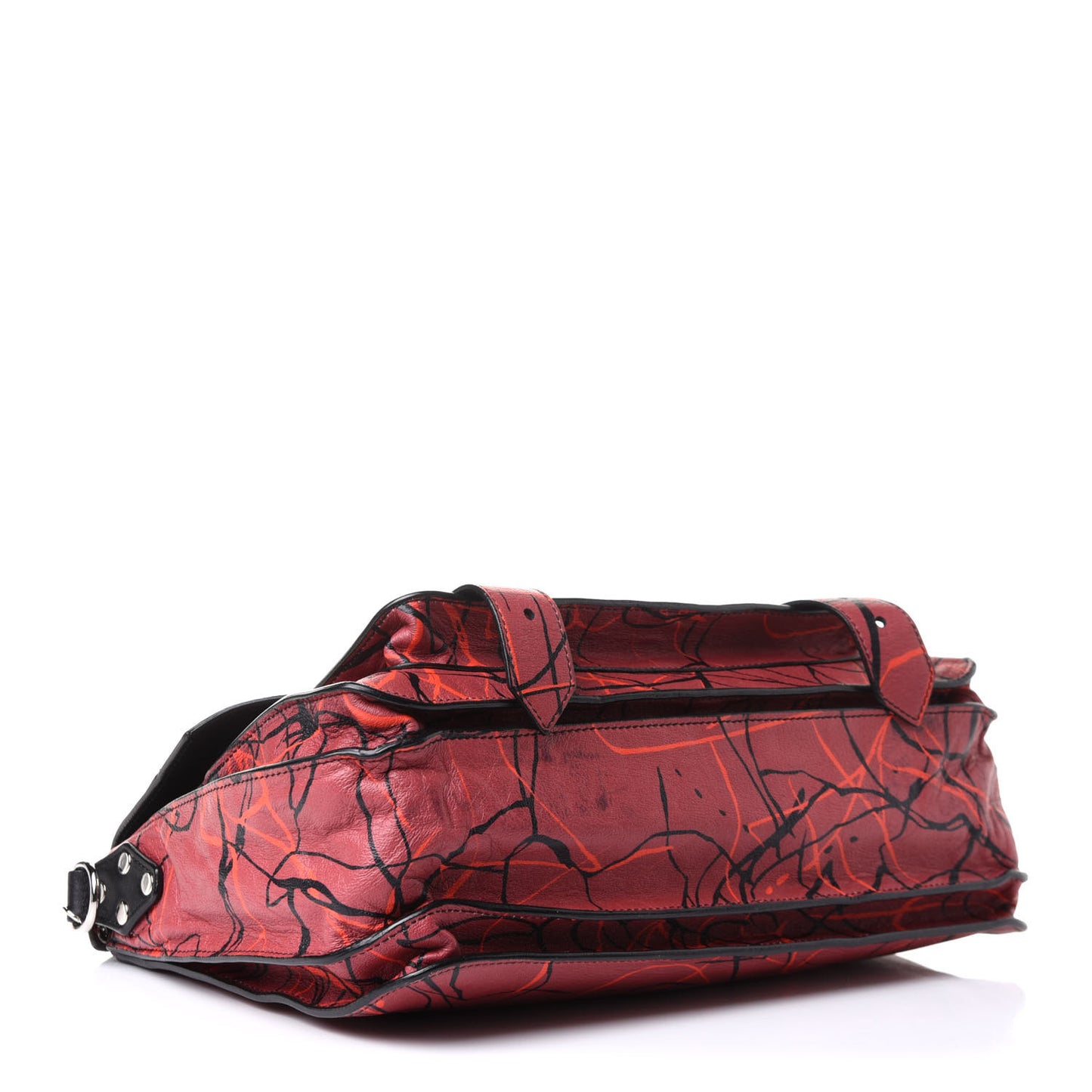 Calfskin Scribble Print Medium PS1 Satchel Red
