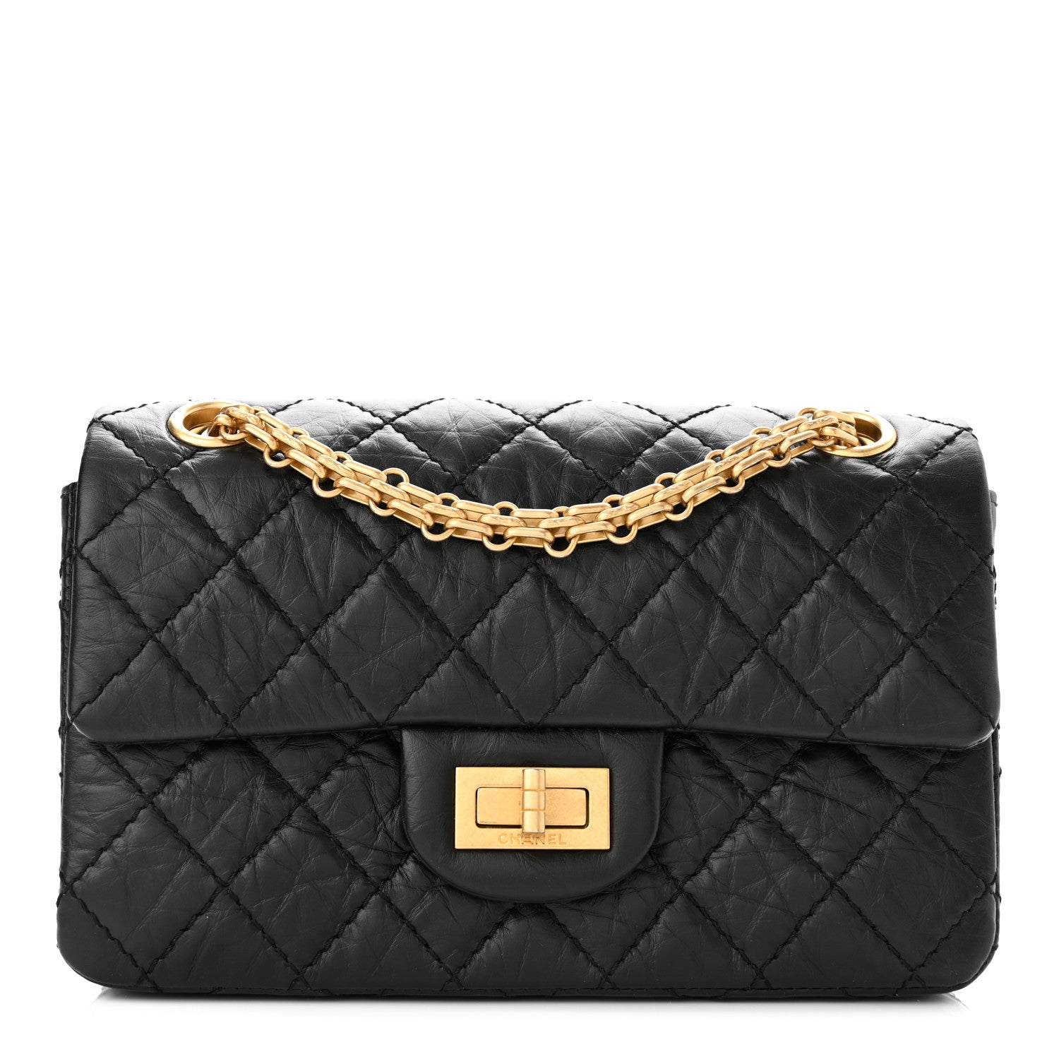 Chanel Aged Calfskin Quilted 2.55 Reissue Mini Flap Black 1 of 11