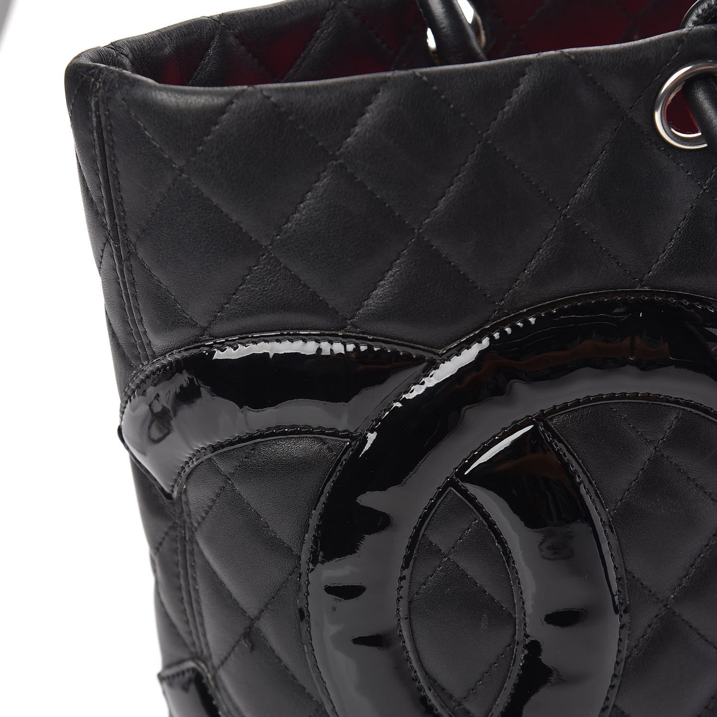 Calfskin Quilted Large Cambon Tote Black