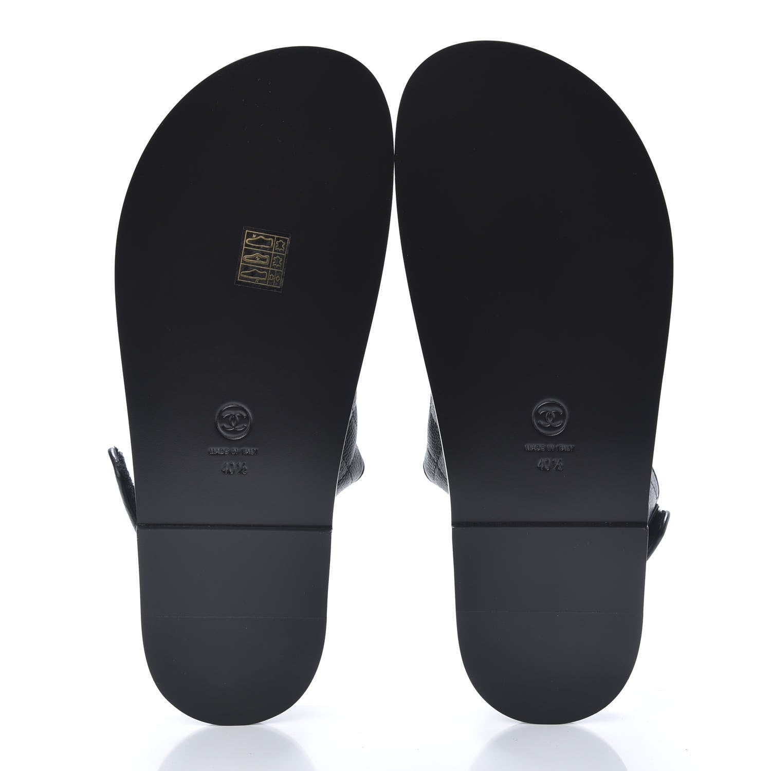 Chanel Grained Calfskin Velcro Dad Sandals 40.5 Black 5 of 9