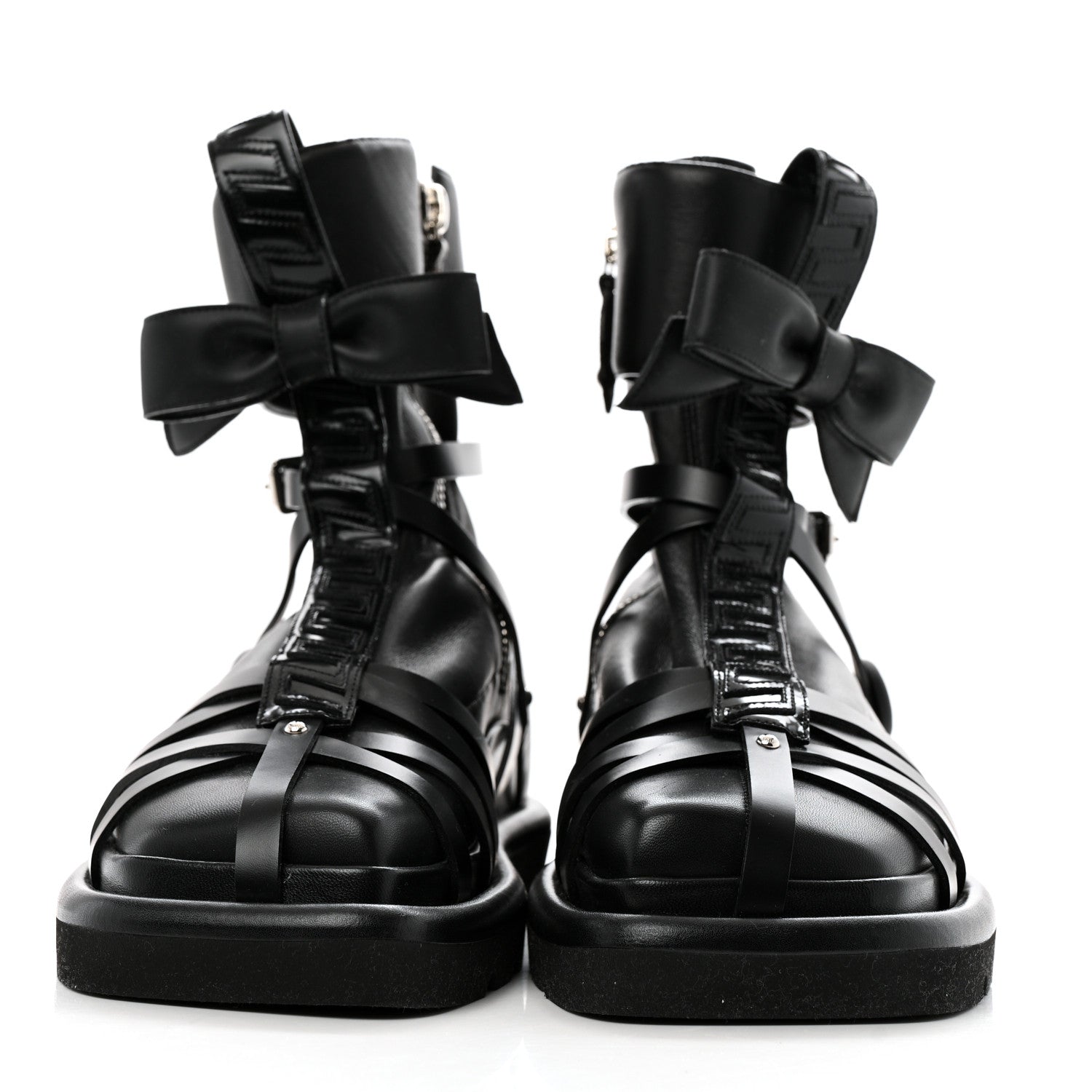 Louis Vuitton X FORNASETTI Lambskin Calfskin Square Pillow Flat Ankle Boots 38 Black 3 of 9