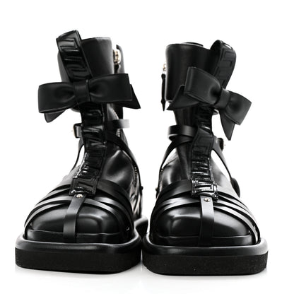 Louis Vuitton X FORNASETTI Lambskin Calfskin Square Pillow Flat Ankle Boots 38 Black 3 of 9