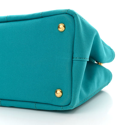 Prada Canapa Small Logo Tote Pavone 9 of 10