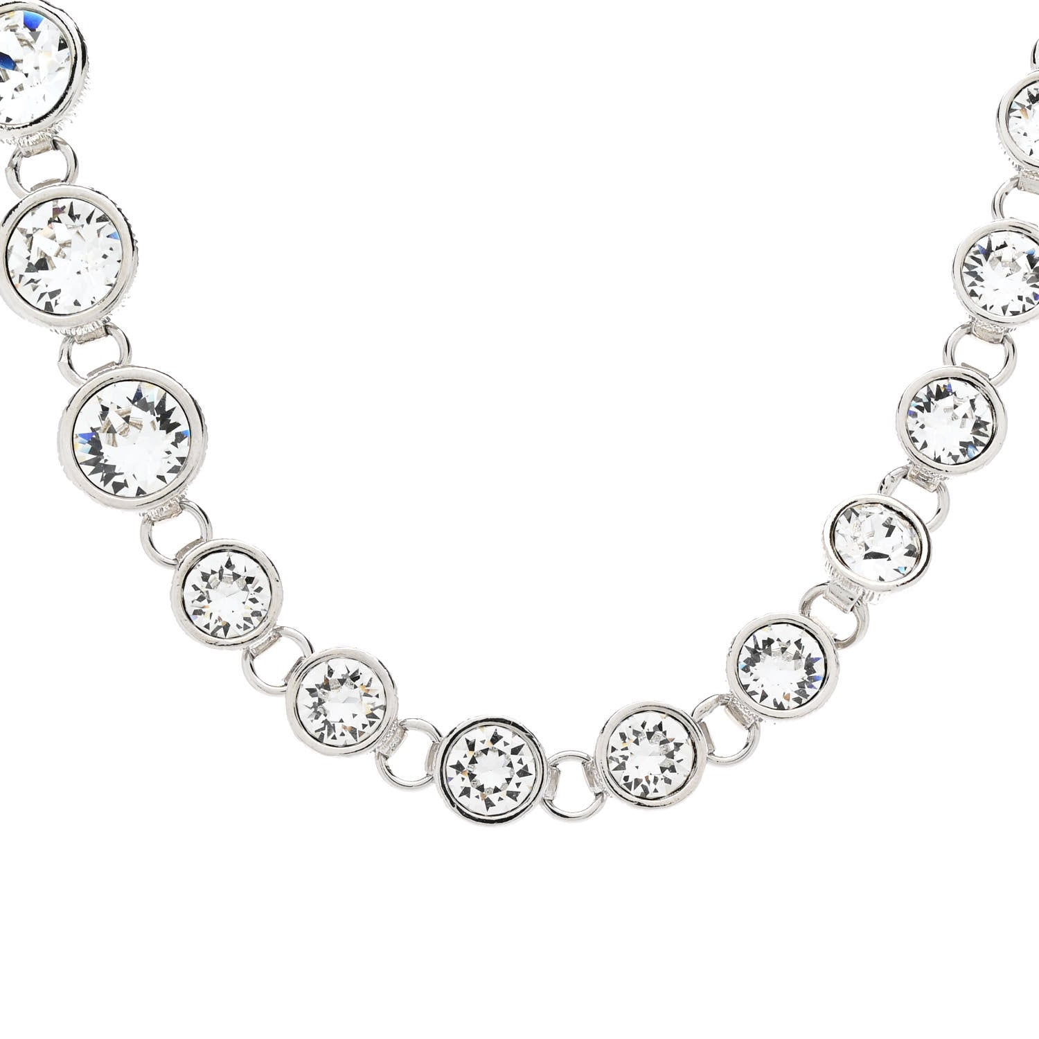 Chanel Pearl Crystal CC Choker Necklace Silver Pearly White 4 of 7