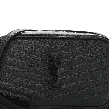 Saint Laurent Grain De Poudre Matelasse Monogram Mini Lou Camera Bag Black 6 of 9
