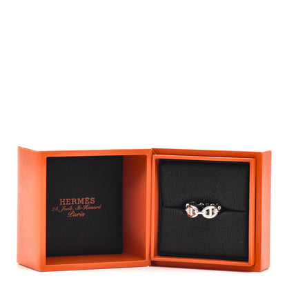 Hermes Sterling Silver PM Chaine d'Ancre Enchainee Band Ring 50 5.25 5 of 5