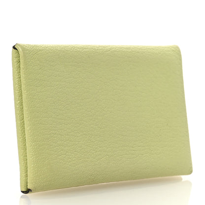 Hermes Chevre Mysore Calvi Card Case Jaune Bourgeon 3 of 11