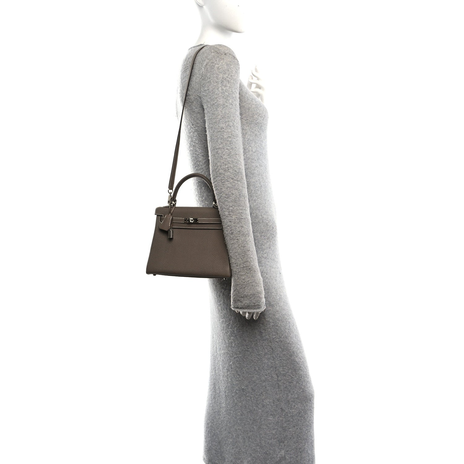 Hermes Togo Kelly Retourne 25 Etoupe 2 of 11