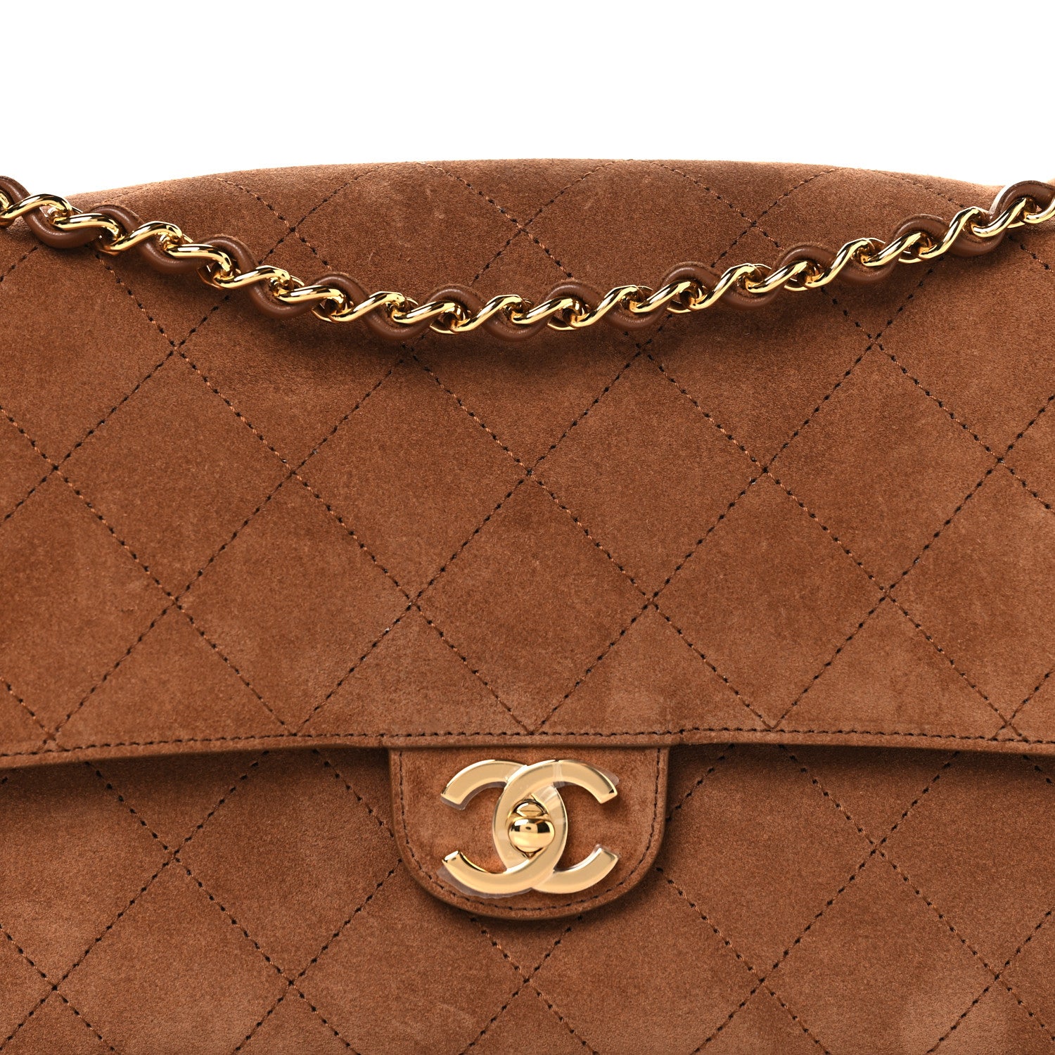 Chanel Suede Calfskin Small Souplissimo Maxi Flap Camel 13 of 21