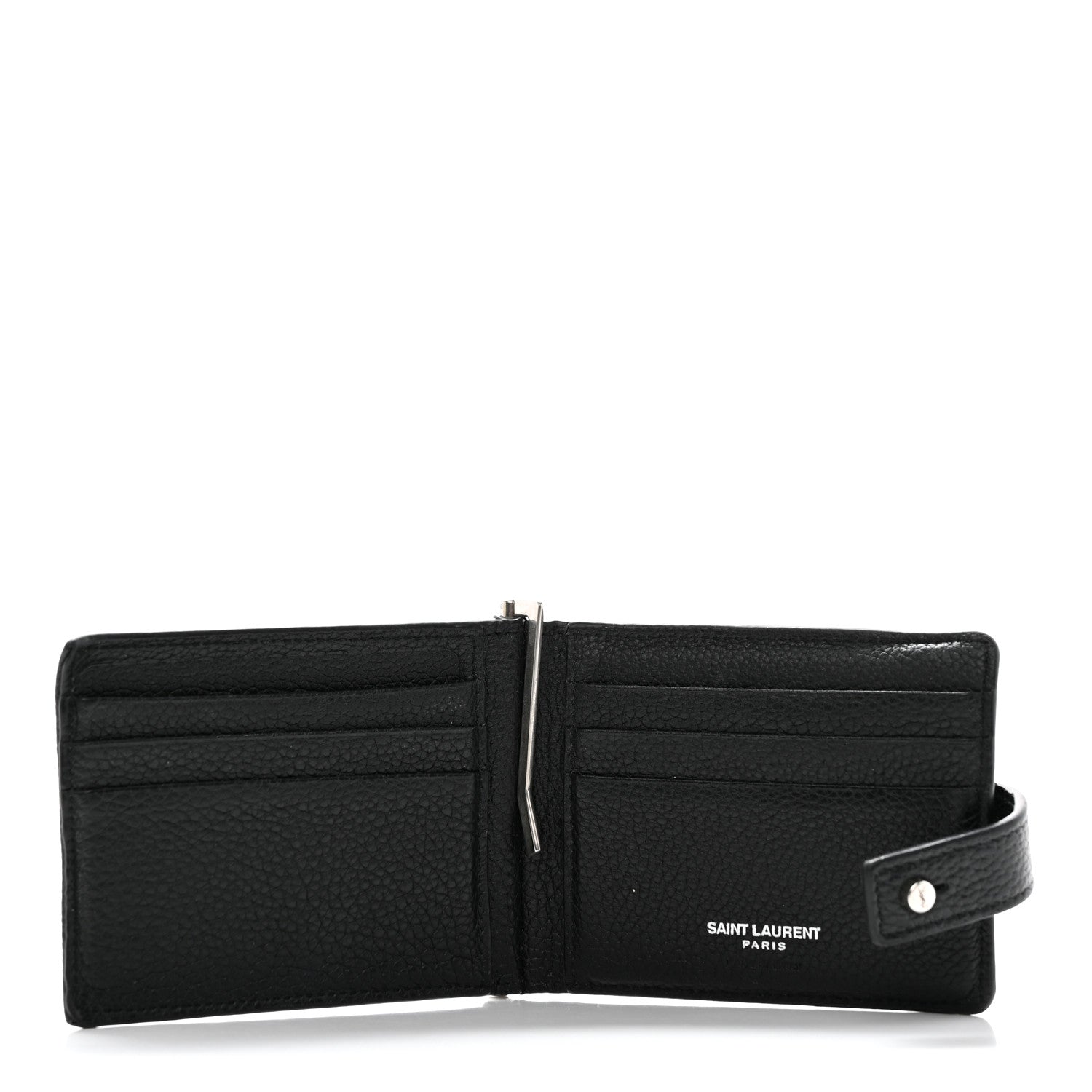 Saint Laurent Grained Calfskin Sac De Jour Compact Wallet Black 5 of 8
