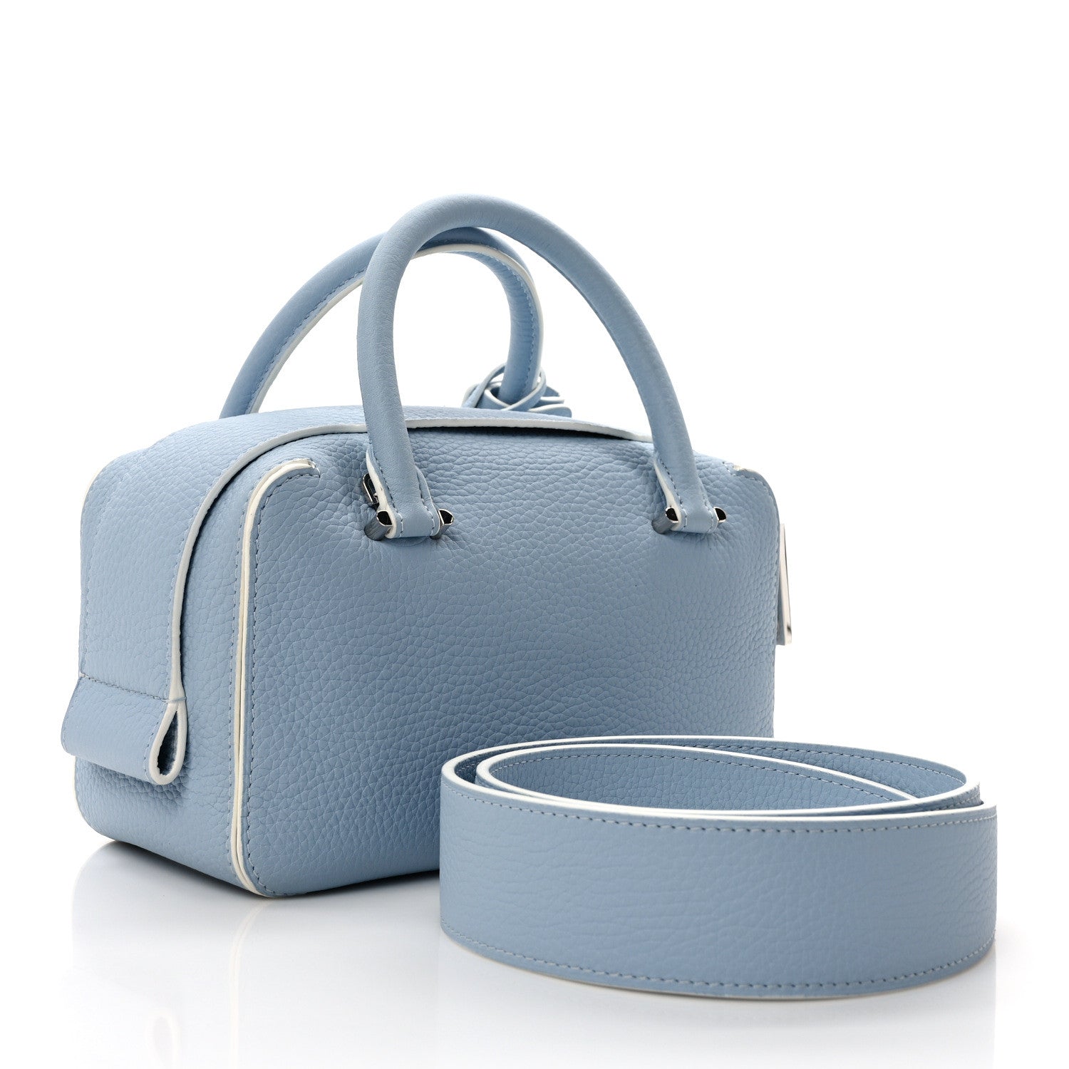 Delvaux Taurillon Soft Mini Cool Box Satchel Pacific 3 of 9
