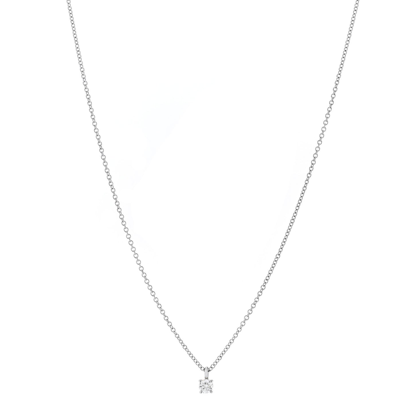 Platinum Diamond .12ct Solitaire Pendant Necklace