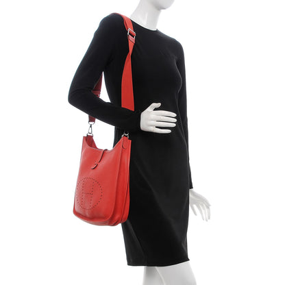 Hermes Taurillon Clemence Evelyne III PM Rouge Pivoine 2 of 16