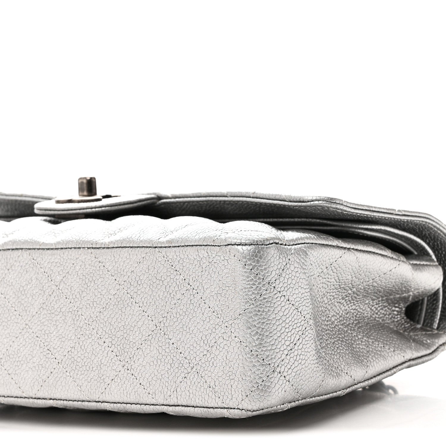 Chanel Metallic Caviar Quilted Medium Double Flap Silvery 10 of 10