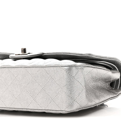 Chanel Metallic Caviar Quilted Medium Double Flap Silvery 10 of 10