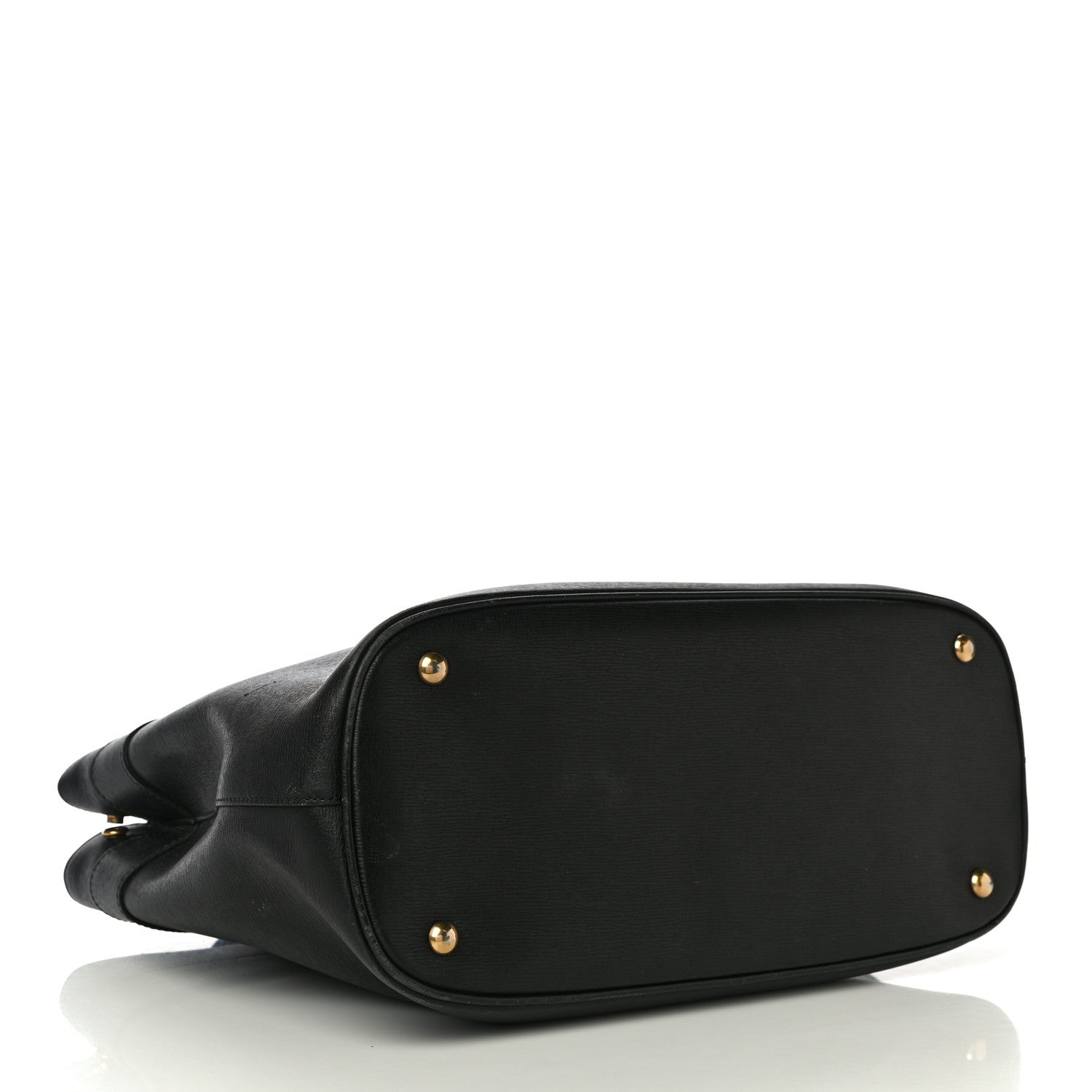 Gucci Textured Calfskin Medium Bright Bit Tote Black 4 of 15