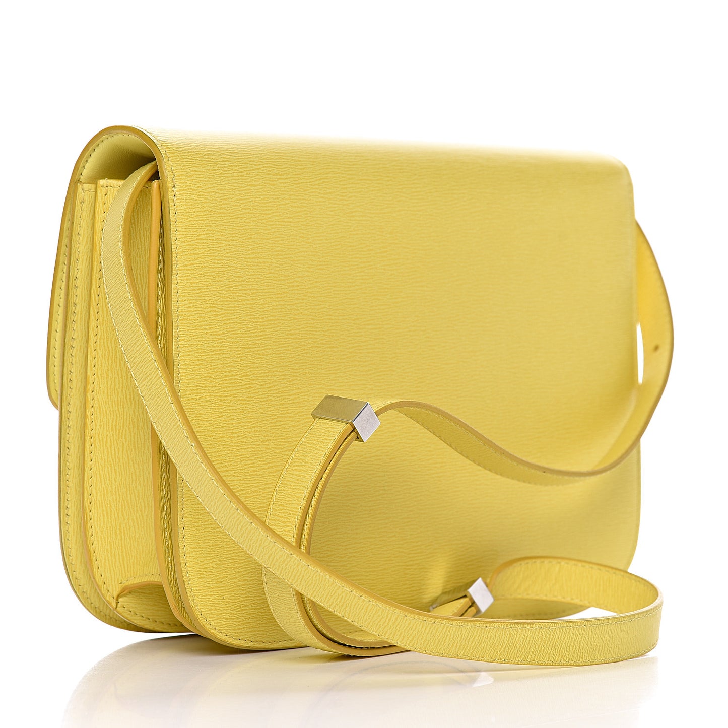 Liege Calfskin Medium Classic Box Flap Bag Fluo Yellow