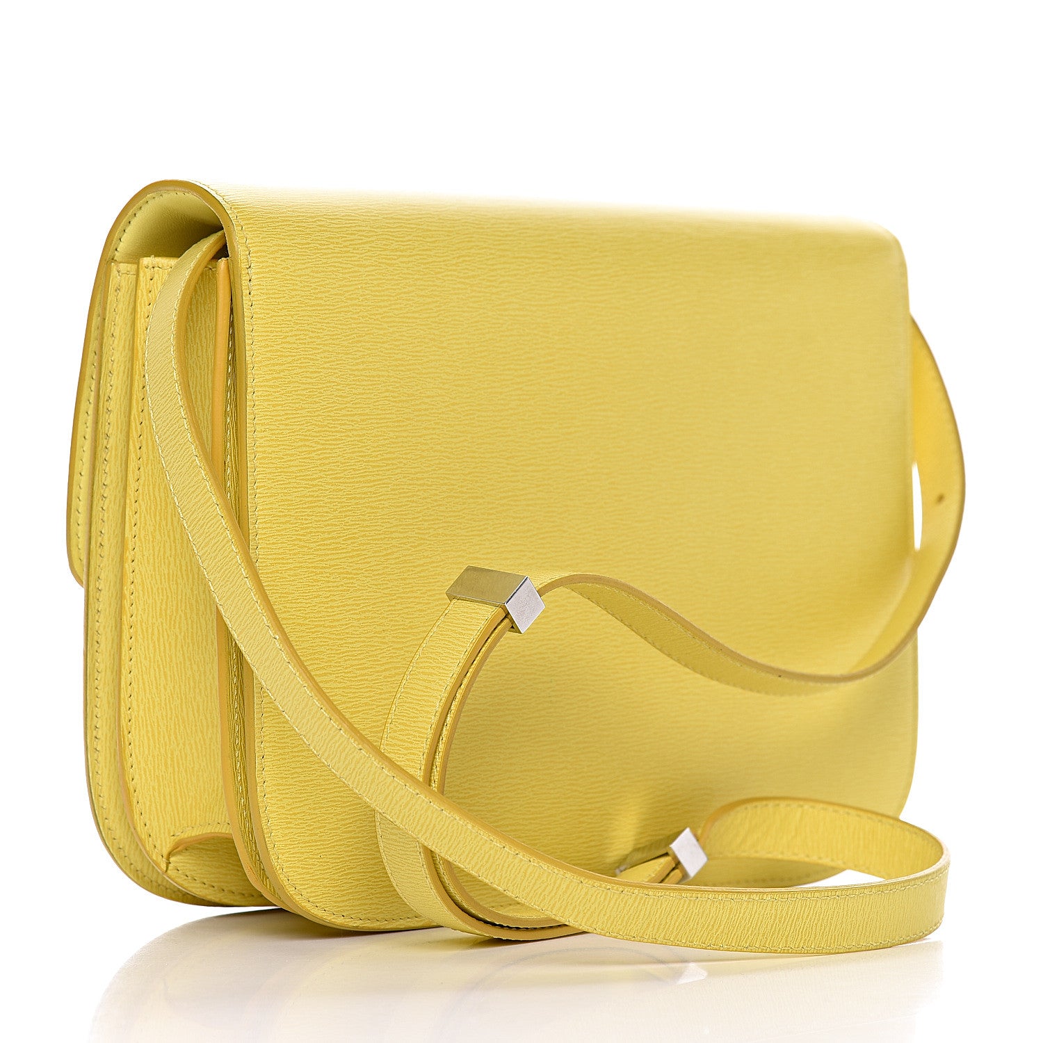 Celine Liege Calfskin Medium Classic Box Flap Bag Fluo Yellow 3 of 12