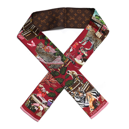 Louis Vuitton Silk Monogram Secret Jungle Bandeau Bordeaux 1 of 4