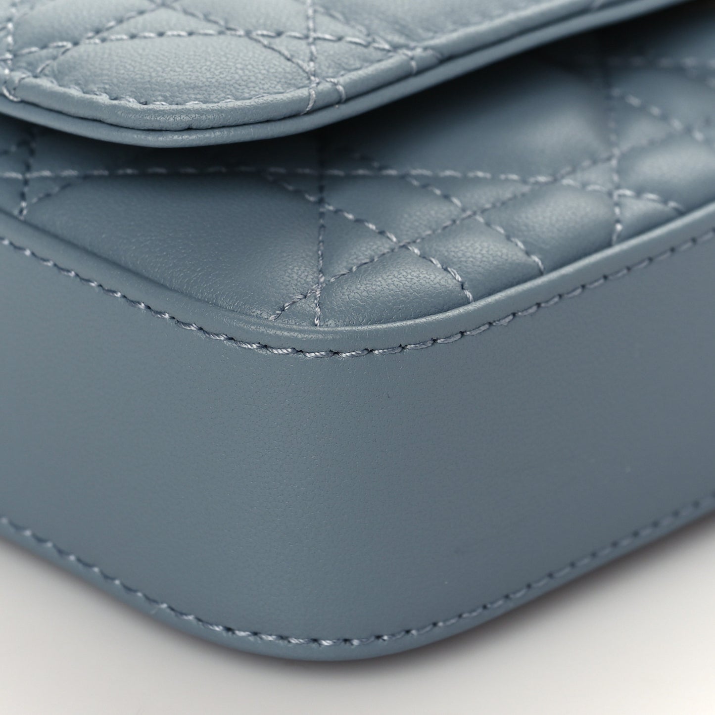 Lambskin Cannage Dior Talk Phone Pouch Cloud Blue