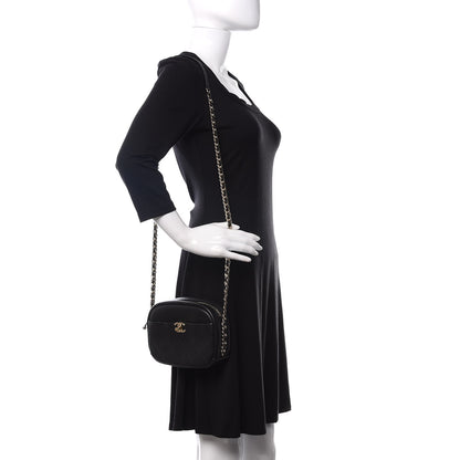 Chanel Goatskin Quilted Small Casual Trip Camera Case Black 2 of 12