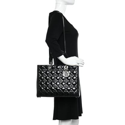 Christian Dior Patent Cannage Large Lady Dior Black 2 of 10