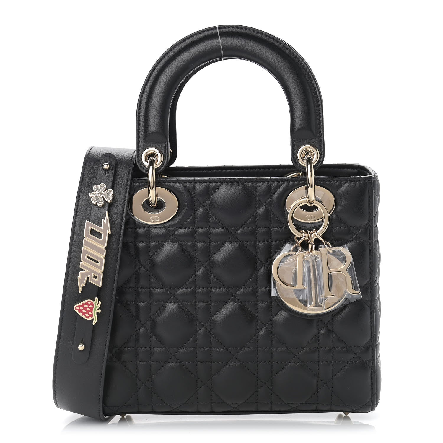 Christian Dior Lambskin Cannage Small Lucky Badges My Lady Dior Black 1 of 9