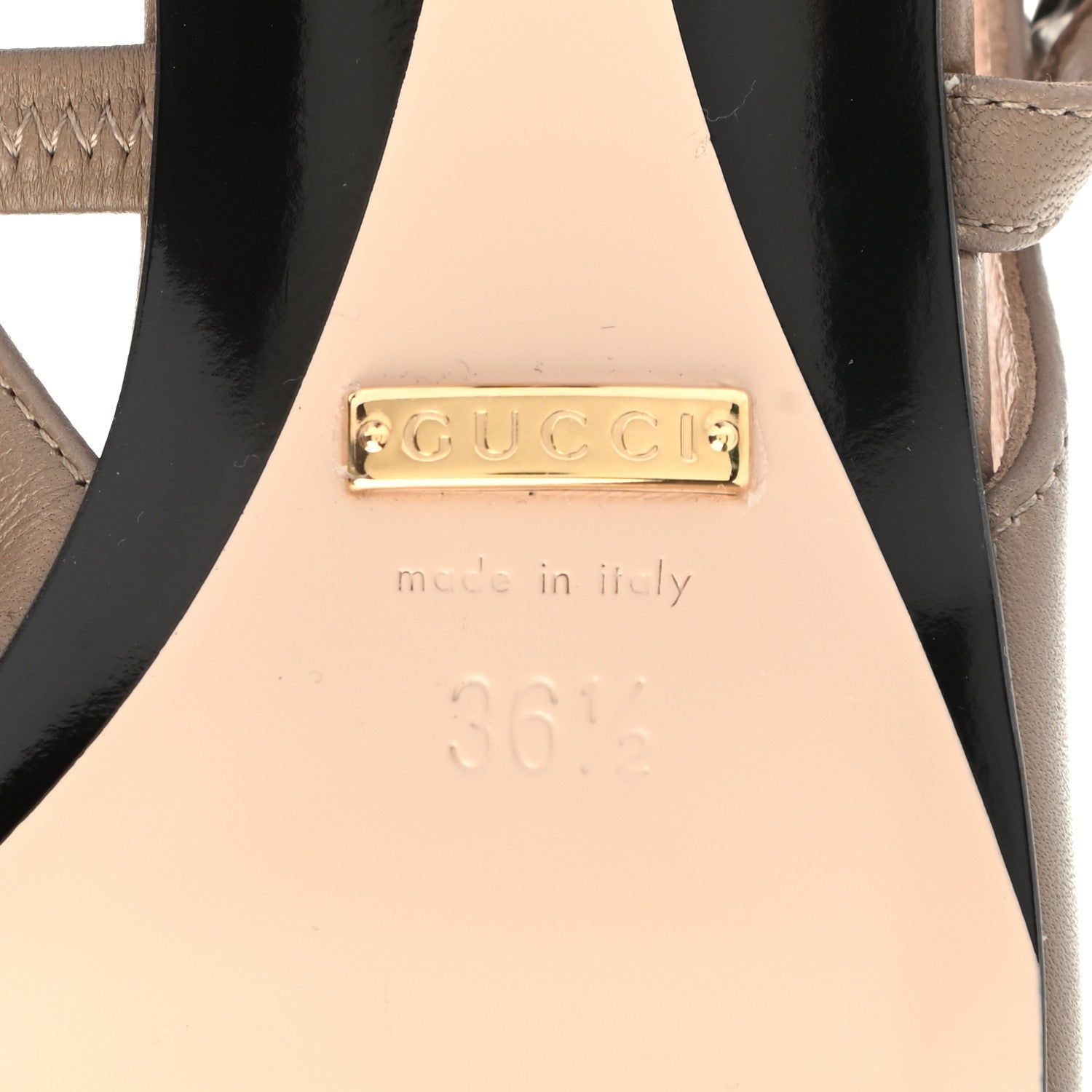 Gucci Nappa Lumiere Horsebit Chain Slingback Pumps 36.5 Mud 6 of 8