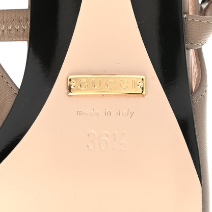 Gucci Nappa Lumiere Horsebit Chain Slingback Pumps 36.5 Mud 6 of 8