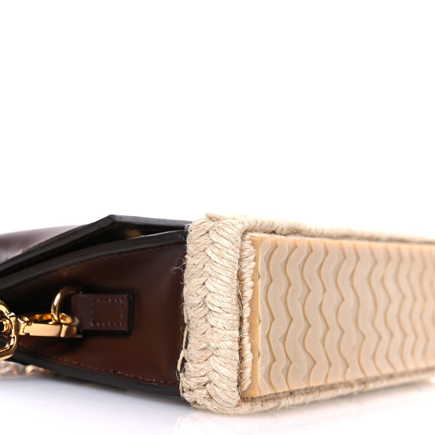 Calfskin Raffia Le Chiquito Long Cordao Brown