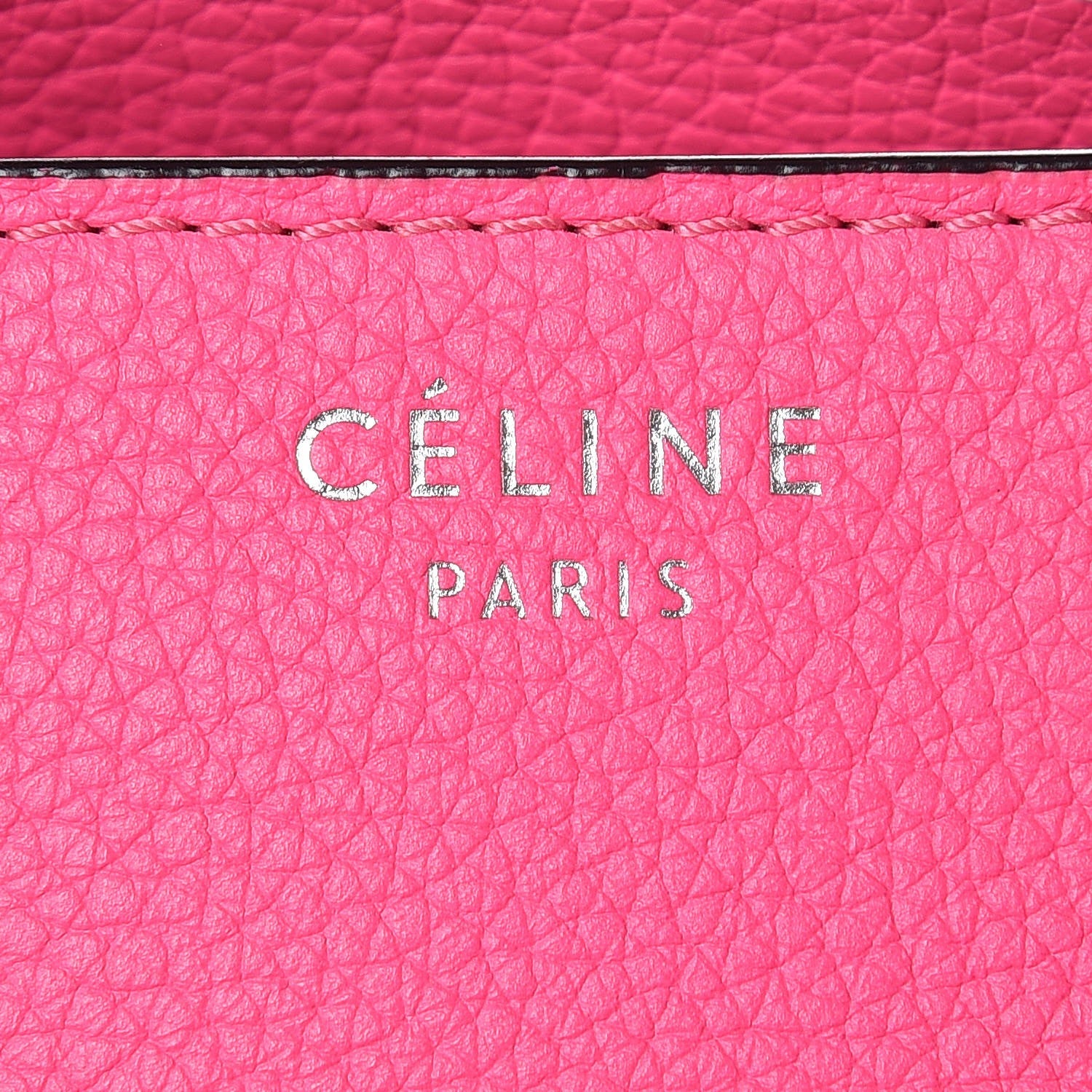 Celine Drummed Calfskin Mini Luggage Fluo Pink 22 of 26