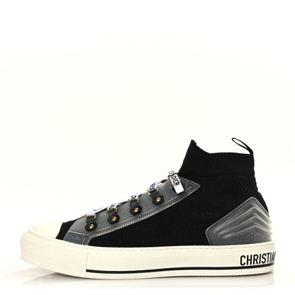 Christian Dior Technical Knit Calfskin Womens Walk'N'Dior High Top Sneakers 41.5 Black 2 of 8