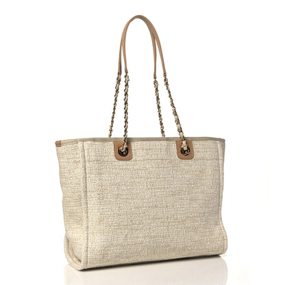 Chanel Canvas Small Deauville Tote Light Beige 3 of 9