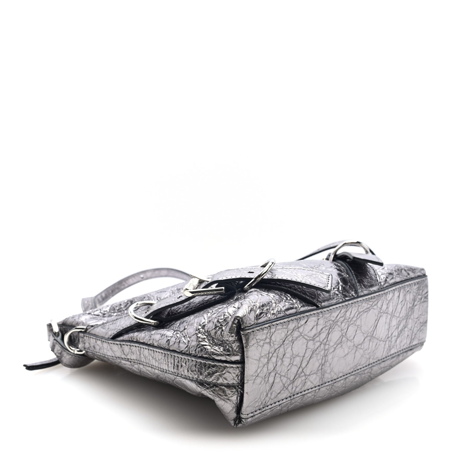 Givenchy Metallic Calfskin Small Voyou Bag Silver 4 of 9