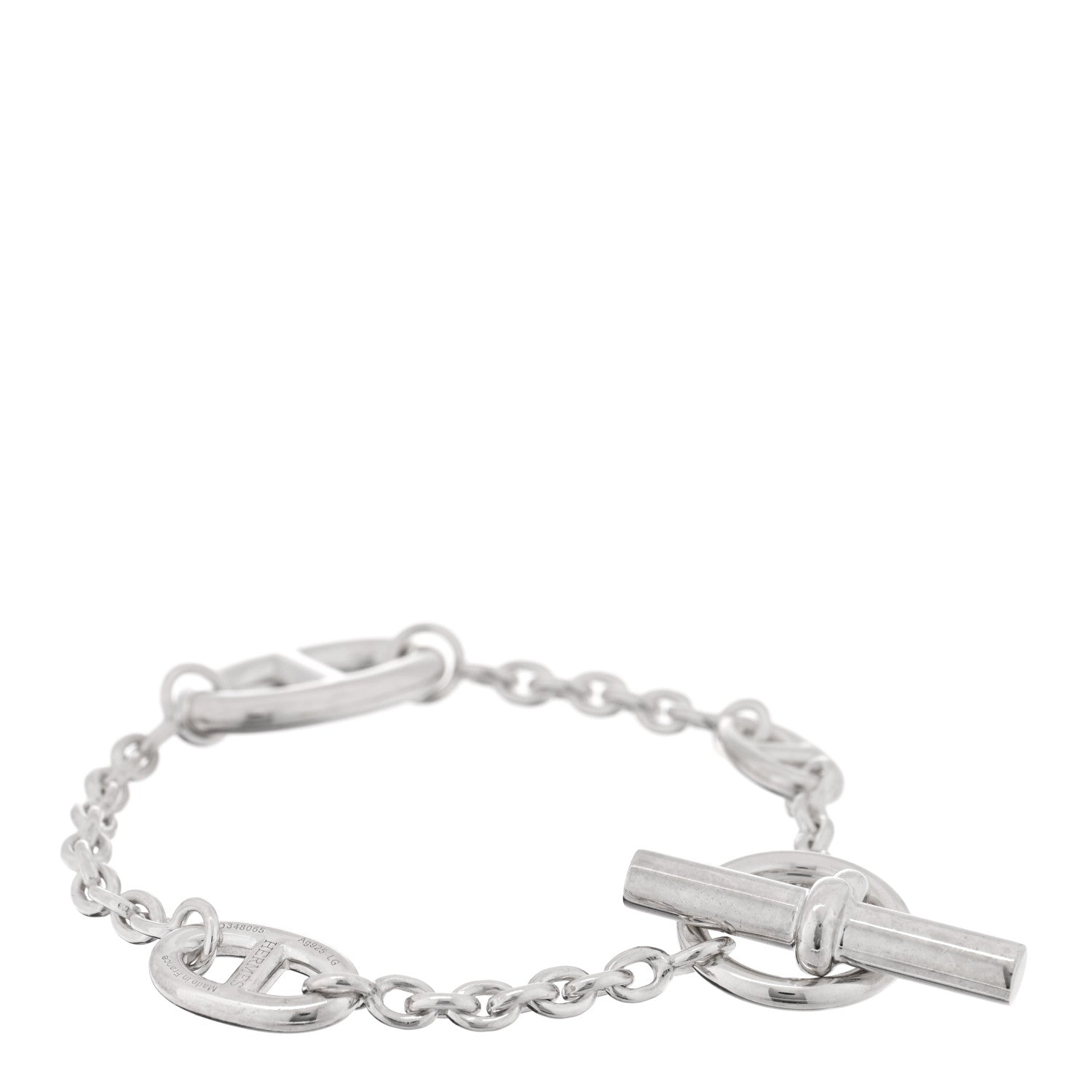 Hermes Sterling Silver Farandole Bracelet LG 1 of 4