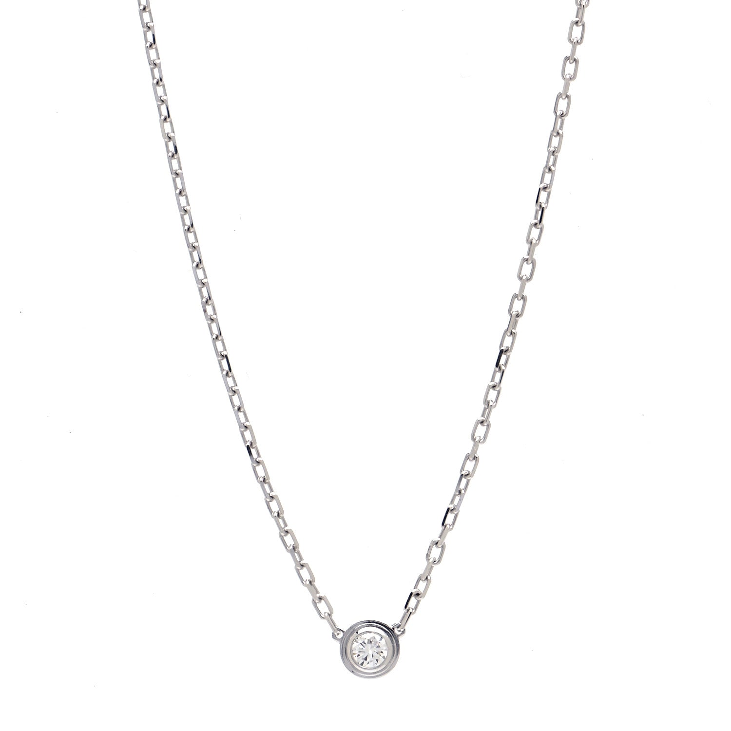 Cartier 18K White Gold Diamond SM D'Amour Pendant Necklace 1 of 5