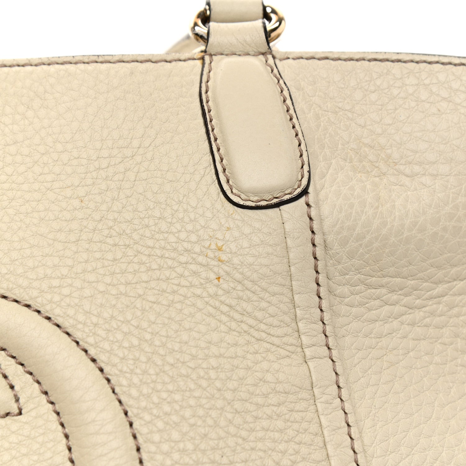 Gucci Pebbled Calfskin Small Soho Top Handle Bag Off White 12 of 20